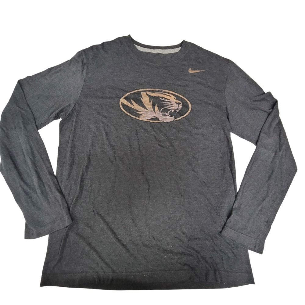 Nike Missouri Tigers Long Sleeve T-Shirt NCAA Gray‎ M Medium